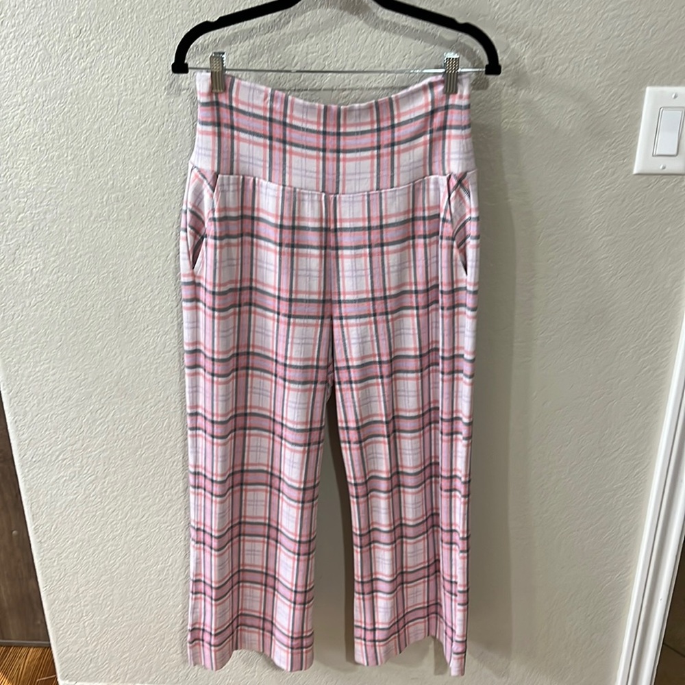 Cabi pink plaid bottoms to match jacket